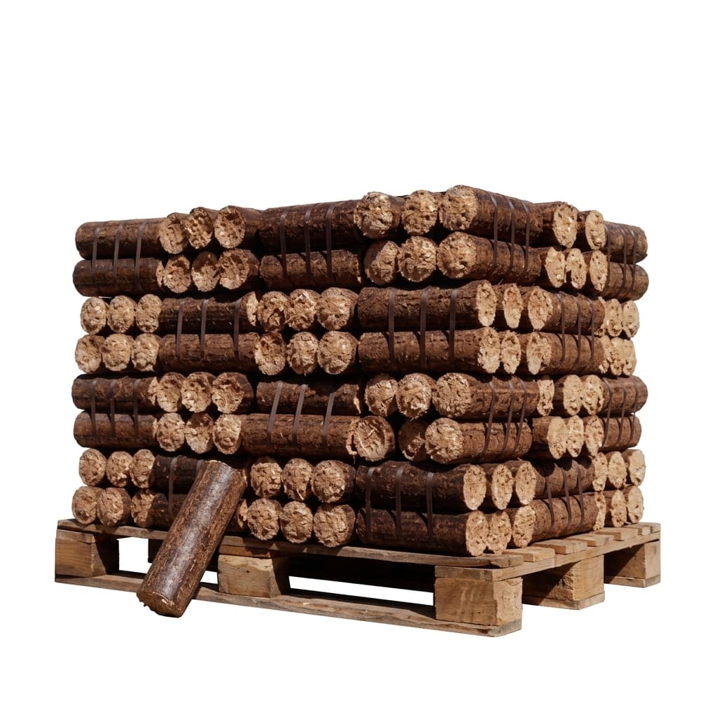 BoisExpress — Bois densifié Bûches de nuit 1/2 palette de 480 kg Bois Noble