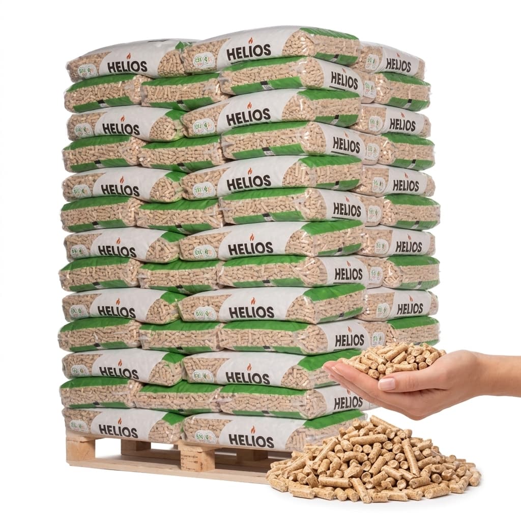 BoisExpress — Pellet HELIOS Palette de 65 sacs de 15 kg 100% résineux Artisan Français